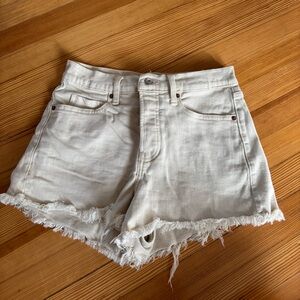Old Navy Cream Jean Shorts Frayed Hem